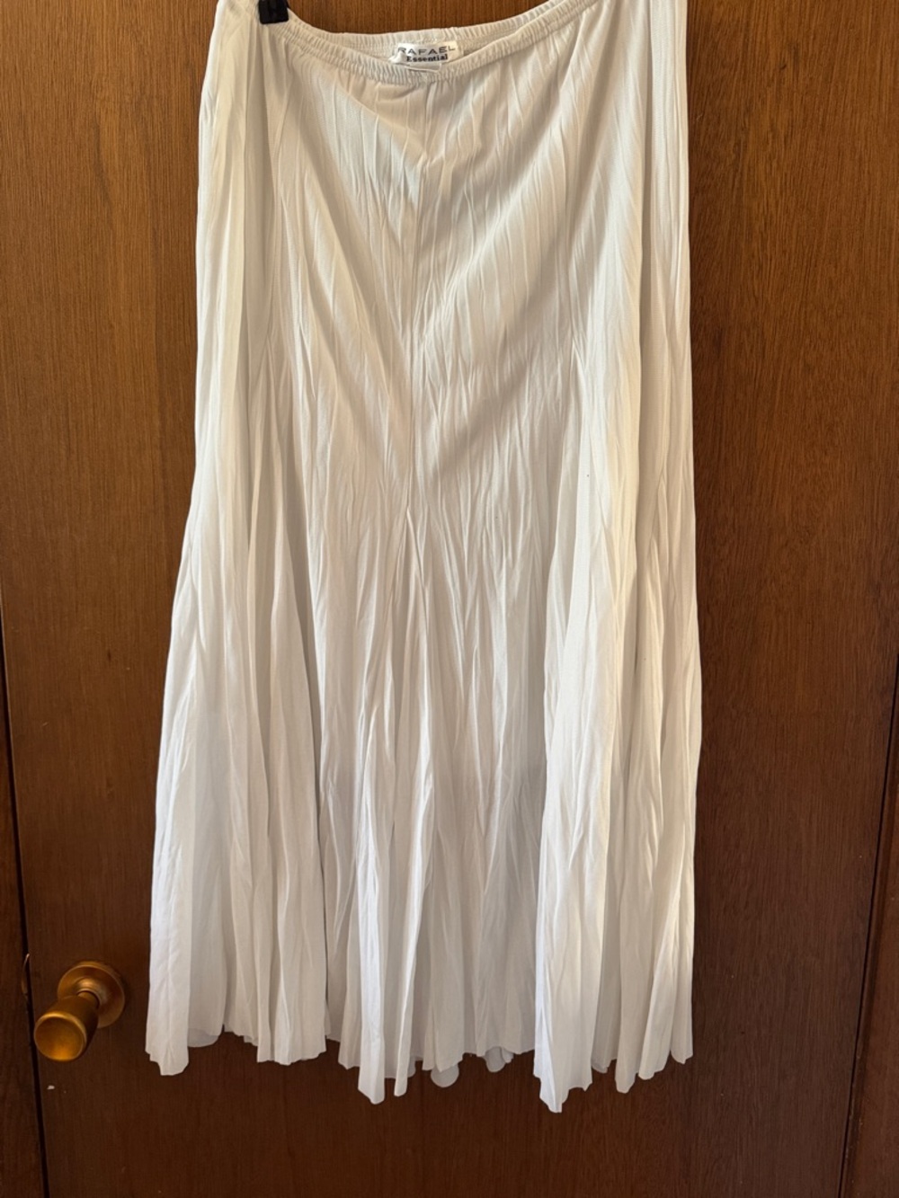 RAFAEL white Pleated Maxi Skirt